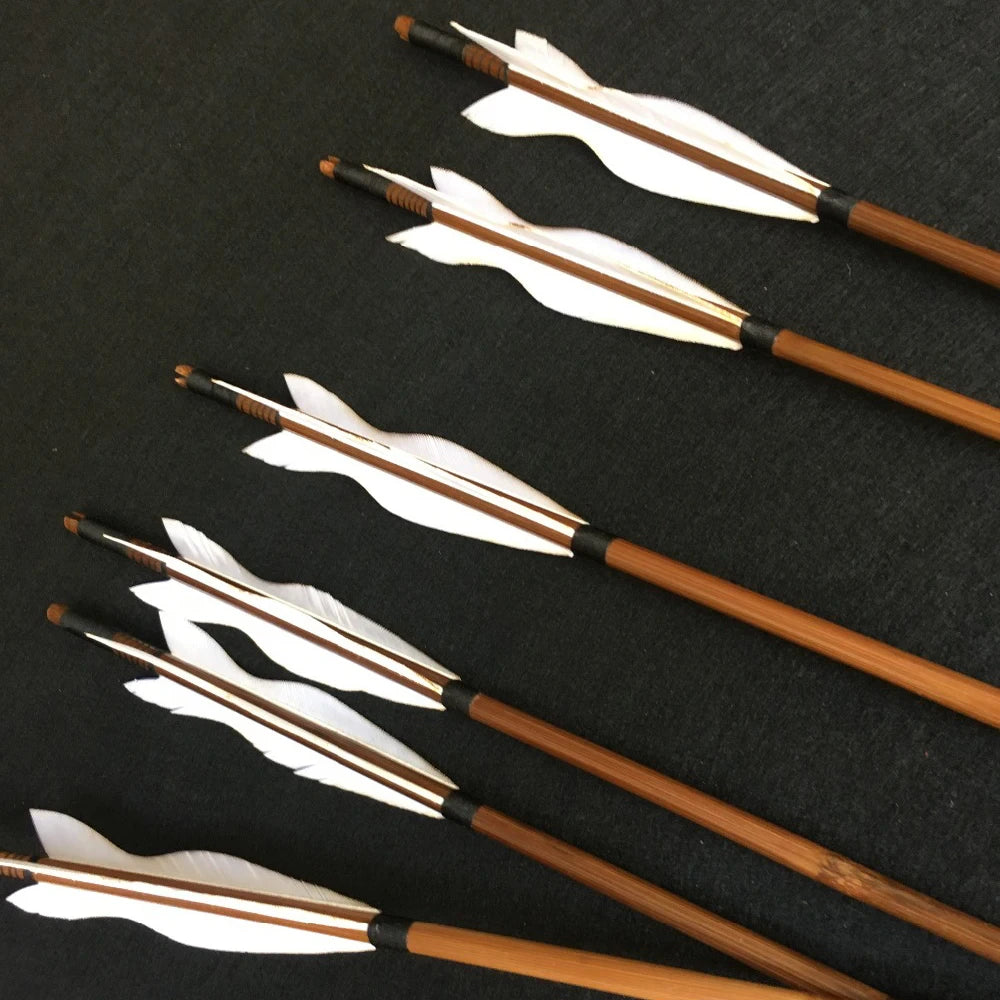 Turkey Feather Handmade Bamboo Arrows