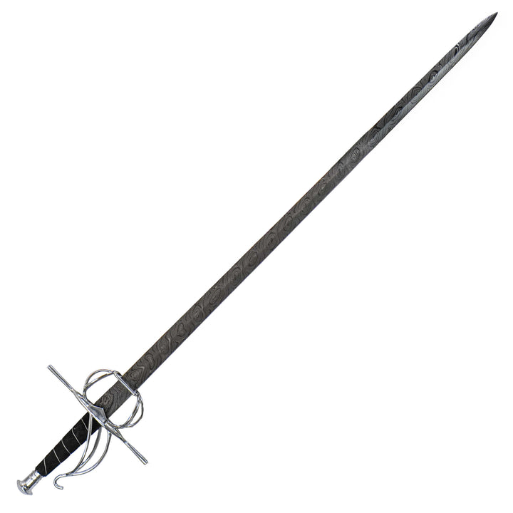 Swept-Hilt Rapier Sword- Damascus Steel -48" - Battling Blades