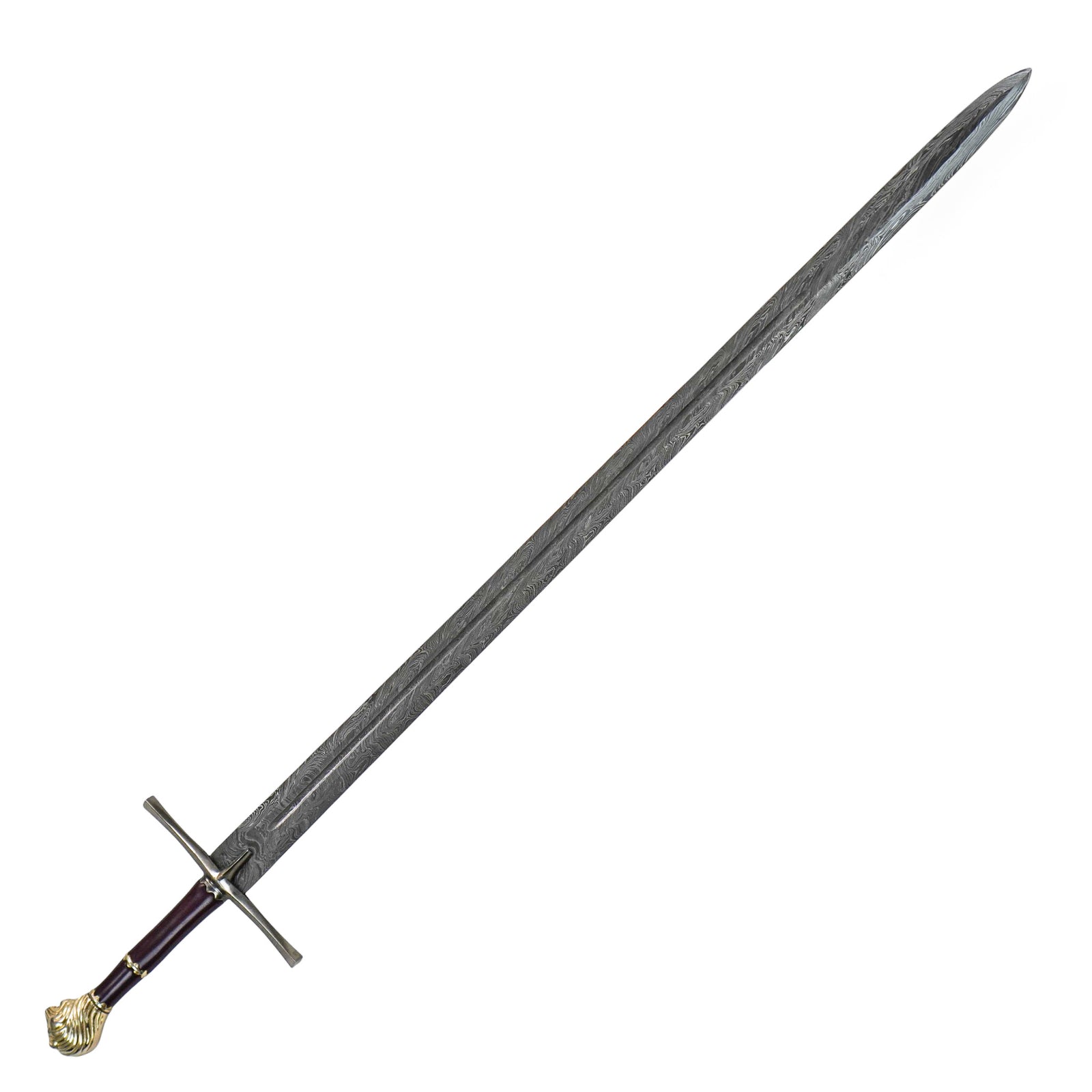 Lion’s Head Greatsword- 48"- Damascus Steel - Battling Blades