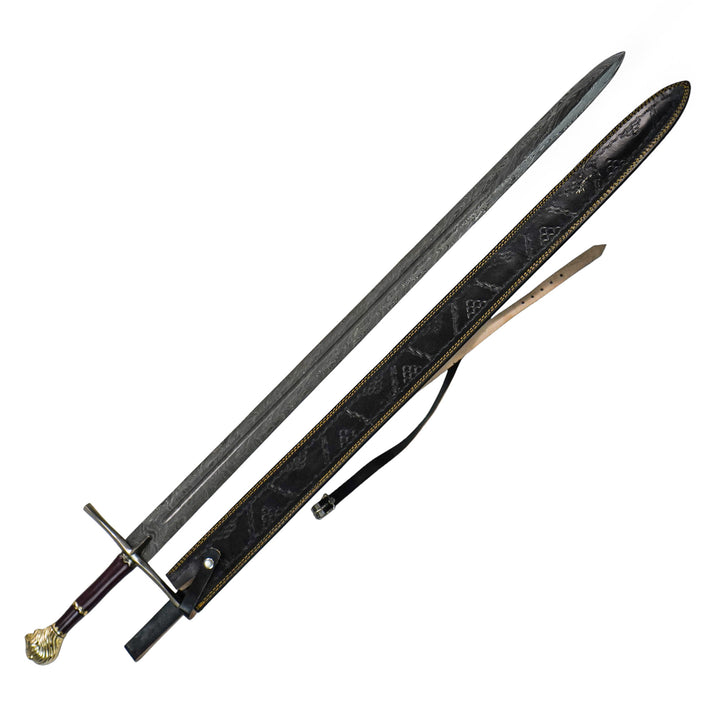 Lion’s Head Greatsword- 48"- Damascus Steel - Battling Blades