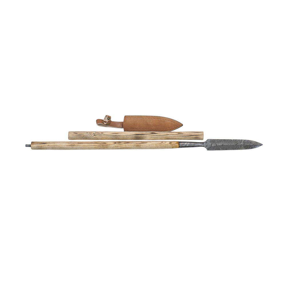 Long War Spear – Leaf Blade- Damascus Steel- 50"