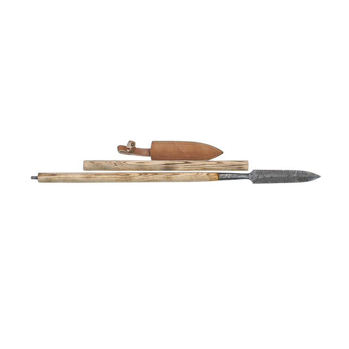 Long War Spear – Leaf Blade- Damascus Steel- 50" - Battling Blades
