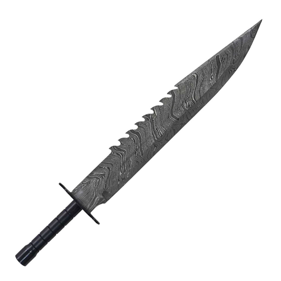 Sawback Bowie Knife - Damascus Steel Survival Knife - 27"