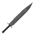 Sawback Bowie Knife - Damascus Steel Survival Knife - 27"