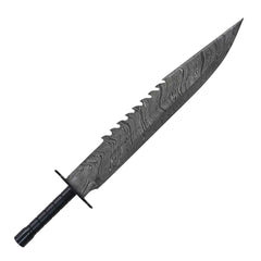 Sawback Bowie Knife - Damascus Steel Survival Knife - 27" - Battling Blades