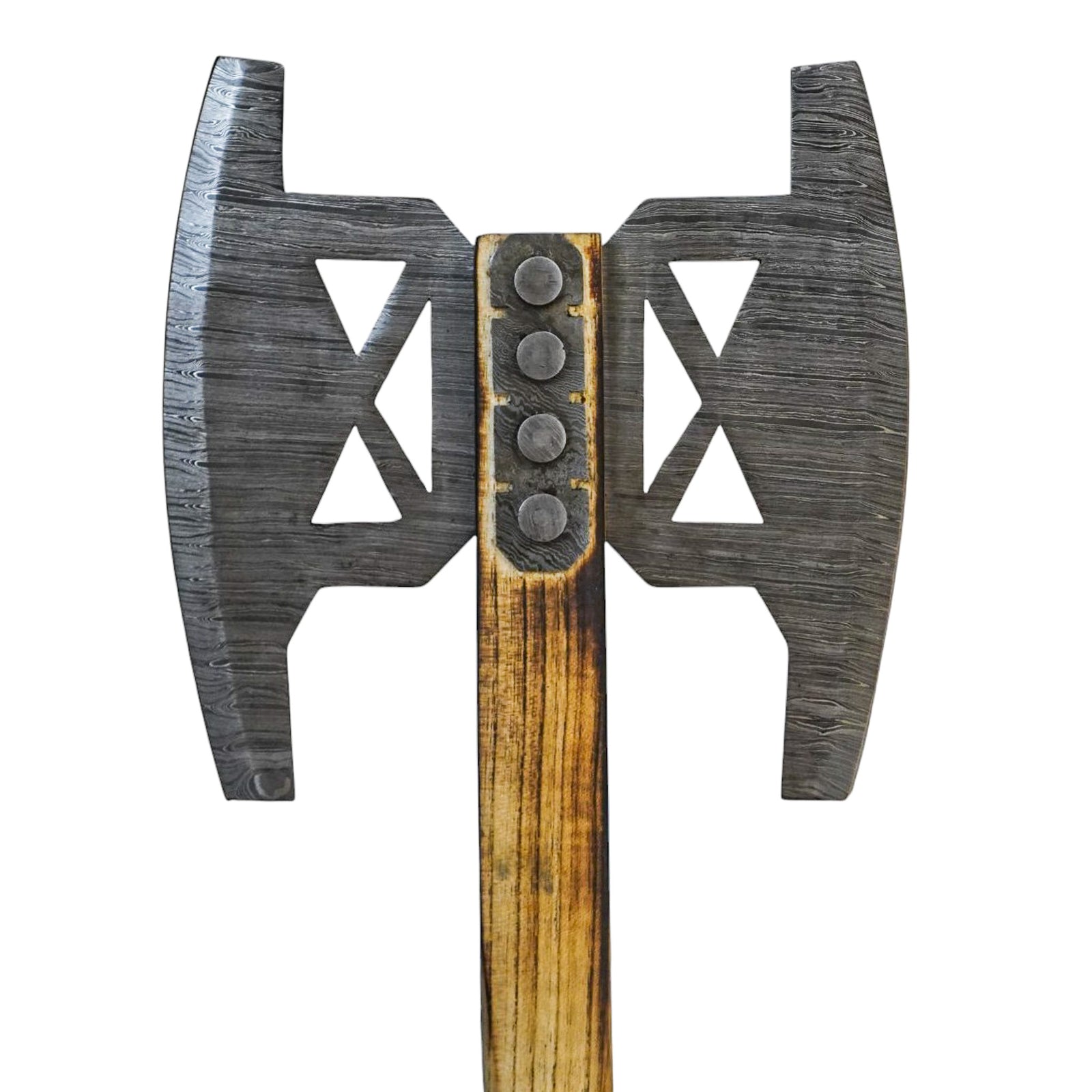 Viking Double Bit Battle Axe - Damascus Steel Dane Axe - 50" - Battling Blades