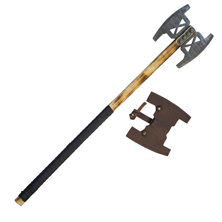 Viking Double Bit Battle Axe - Damascus Steel Dane Axe - 50" - Battling Blades