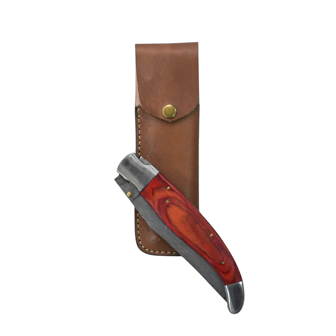 Copper Damascus Folding Knife- 15"