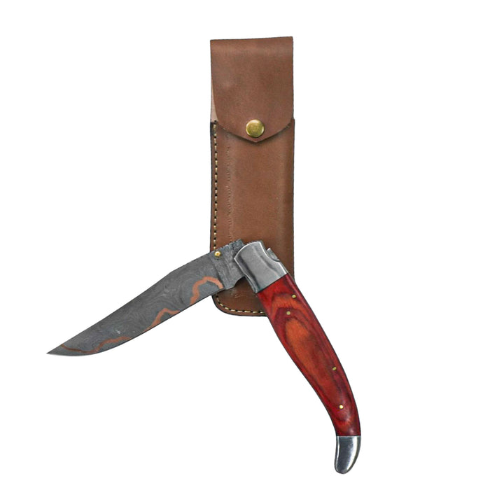 Copper Damascus Folding Knife- 15" - Battling Blades