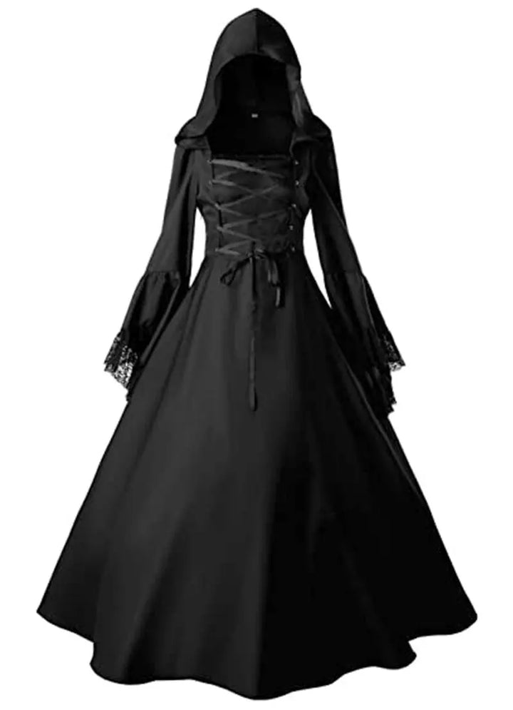 New Women'S Fashion Vintage Celtic Long Sleeve Medieval Dress Floor Length Renaissance Gothic Cosplay Halloween Costume Dress