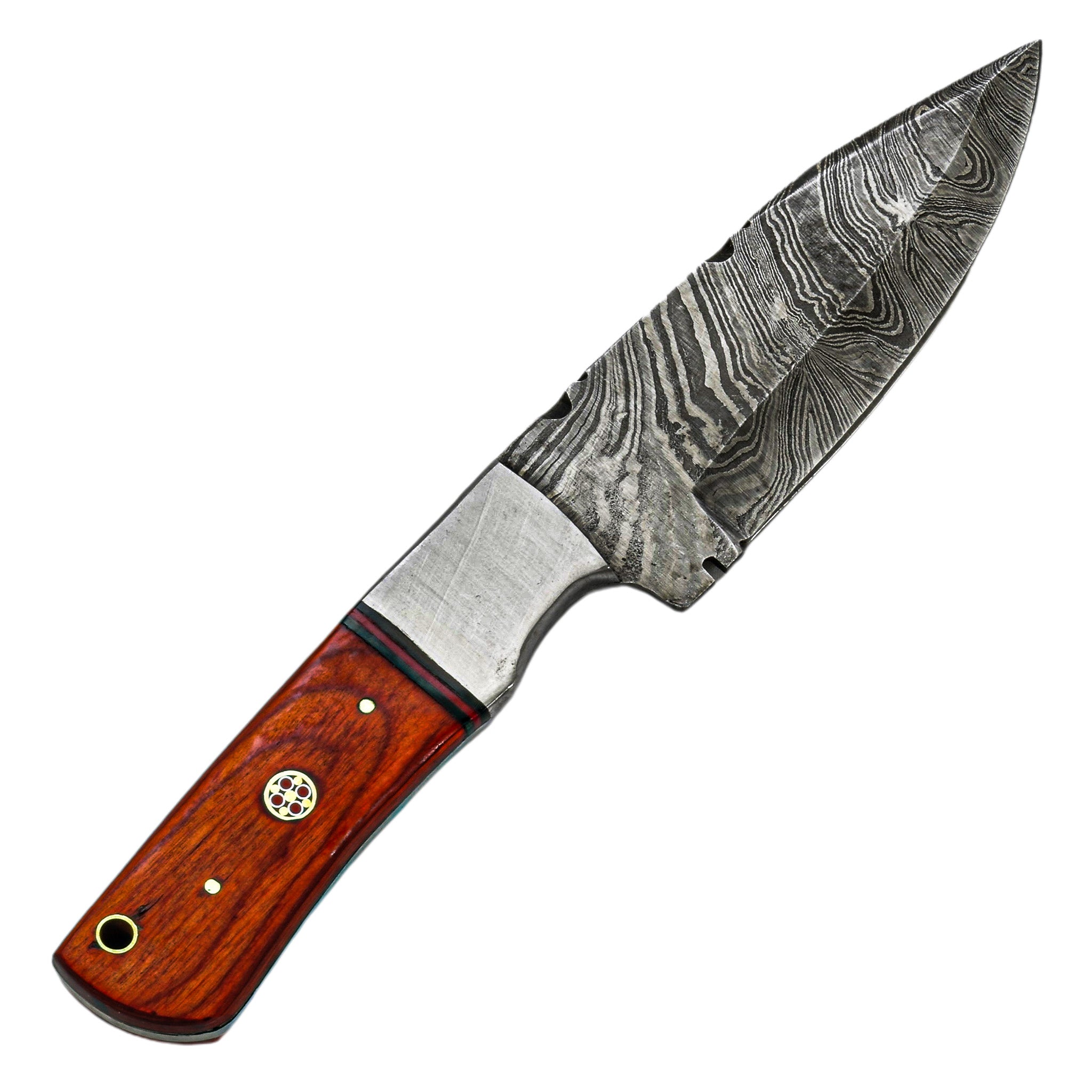 High Carbon Damascus Steel Red Skinning Knife | Battling Blades