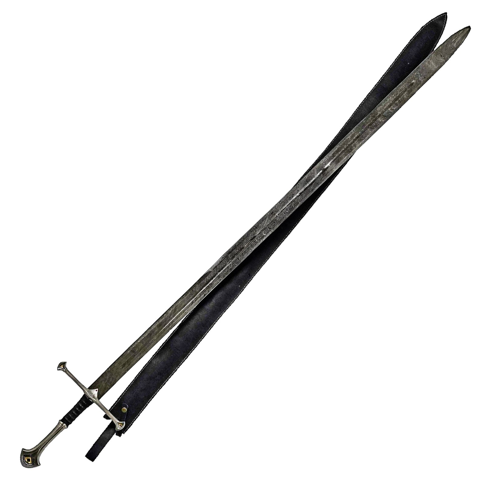 Longsword- Damascus Steel Sword With Clay Temper- 70" - Battling Blades