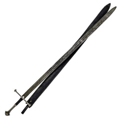 Longsword- Damascus Steel Sword With Clay Temper- 70" - Battling Blades