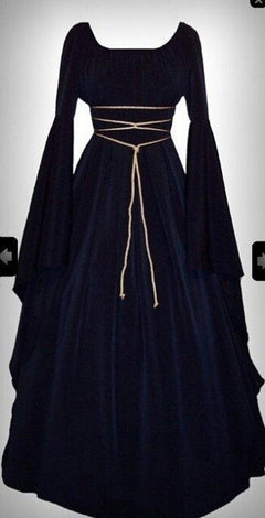 Medieval Vintage Gothic Floor-Length Women's Dress - Battling Blades