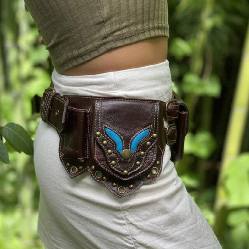 Leather Utility Belt | Handmade Festival top Hip Belt | OFFRANDES |