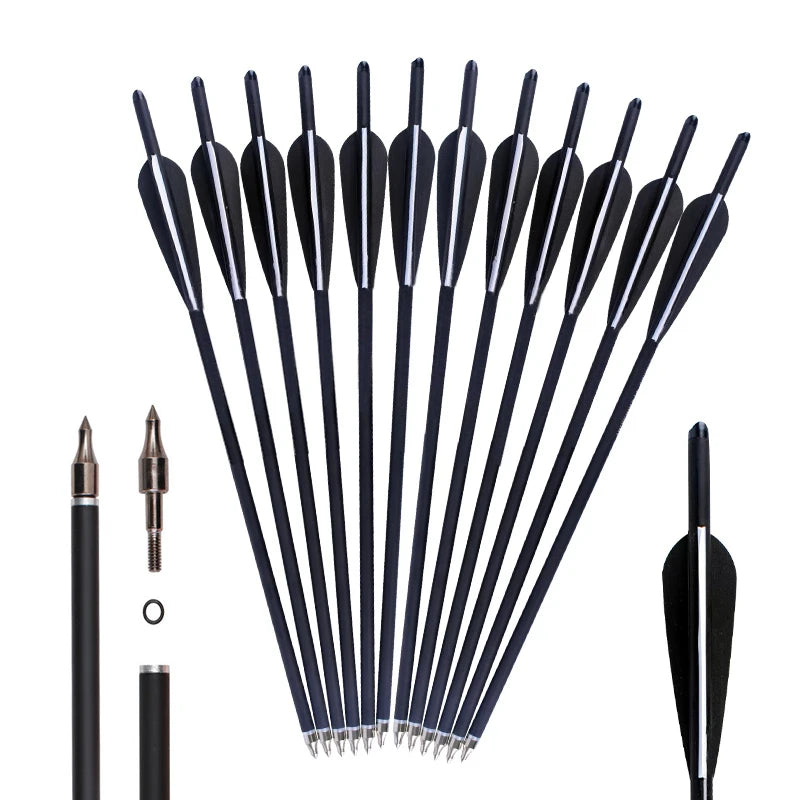 20/22" Carbon Arrow Spine400 Arrow bolts 4" Plastic Vanes for Crossbow
