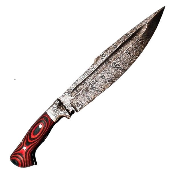 Bowie Knife- High Carbon Damascus Steel- 14" - Battling Blades
