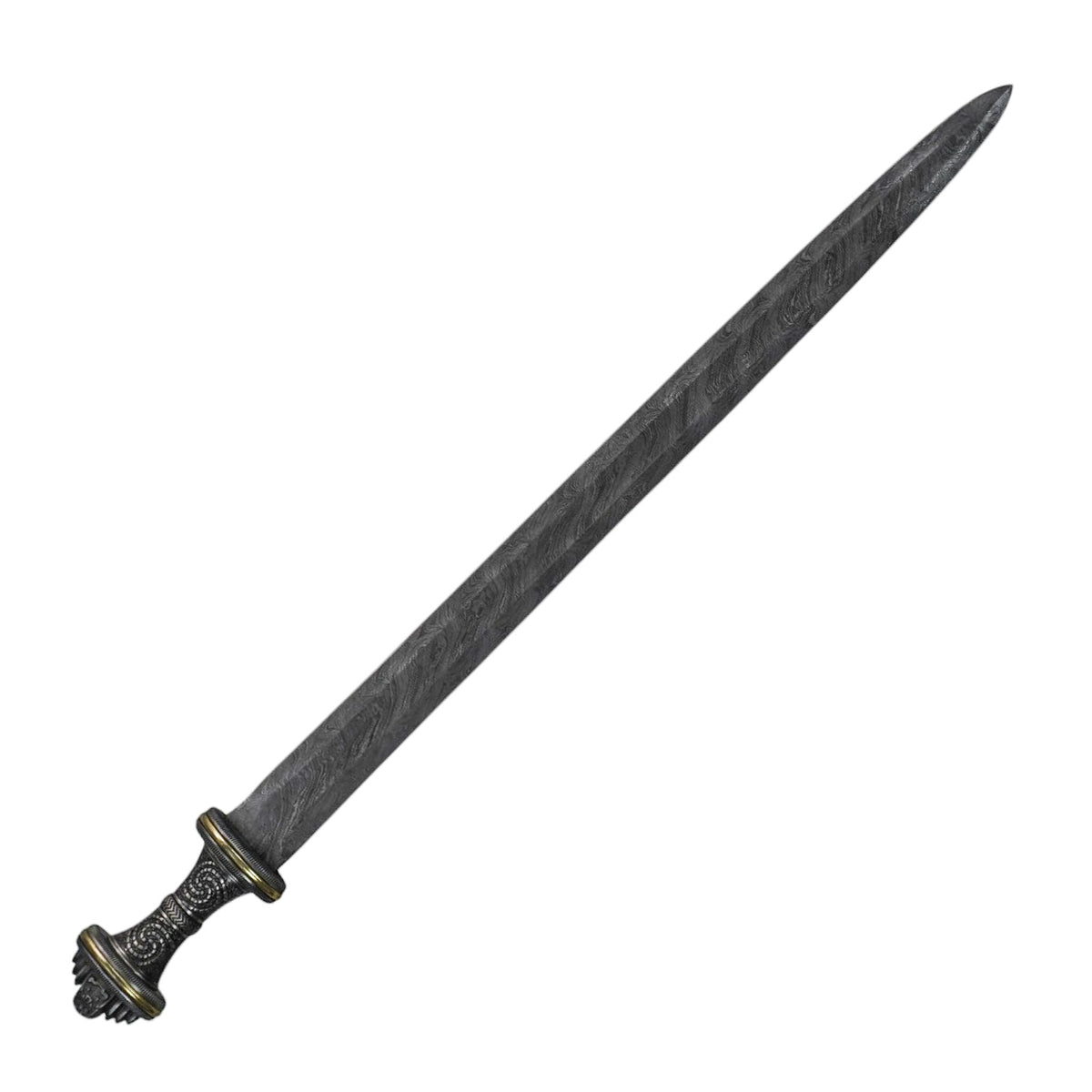 Viking Sword – Damascus Steel Carolingian Norse Hilt – 32" - Battling Blades