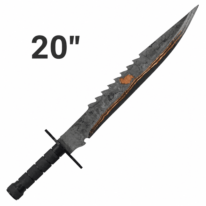Military Bowie Knife – 20" Copper Damascus Steel – 20" - Battling Blades
