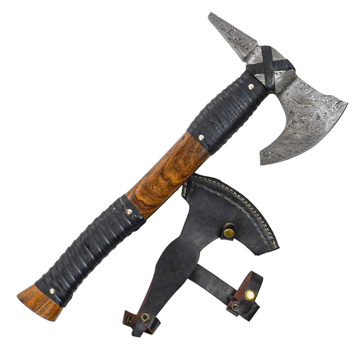 Bearded Viking Ax- Damascus Steel- 19" - Battling Blades