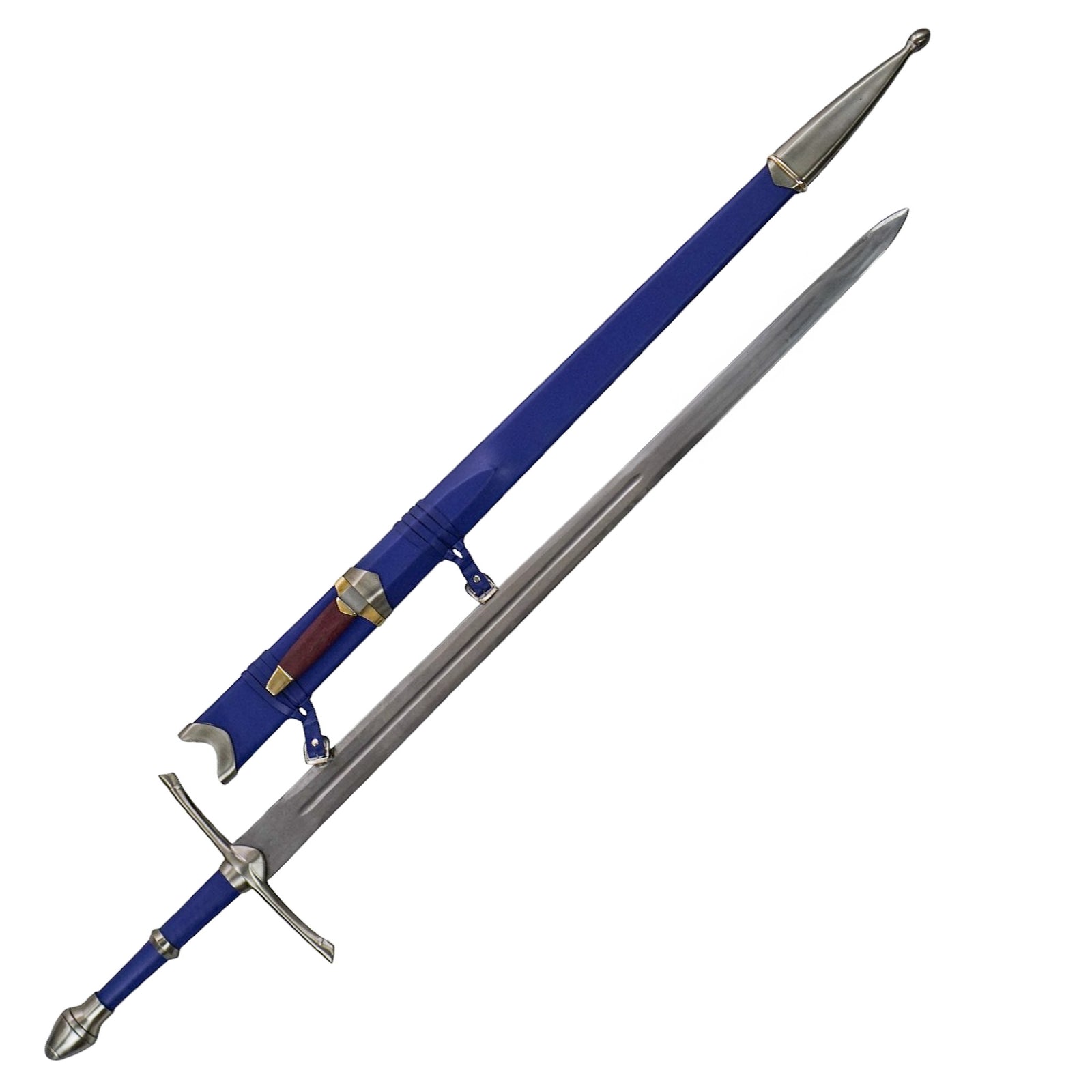 Longsword with Knife - Blue- 44"- High Carbon 1095 Steel Sword With Clay Temper - Battling Blades