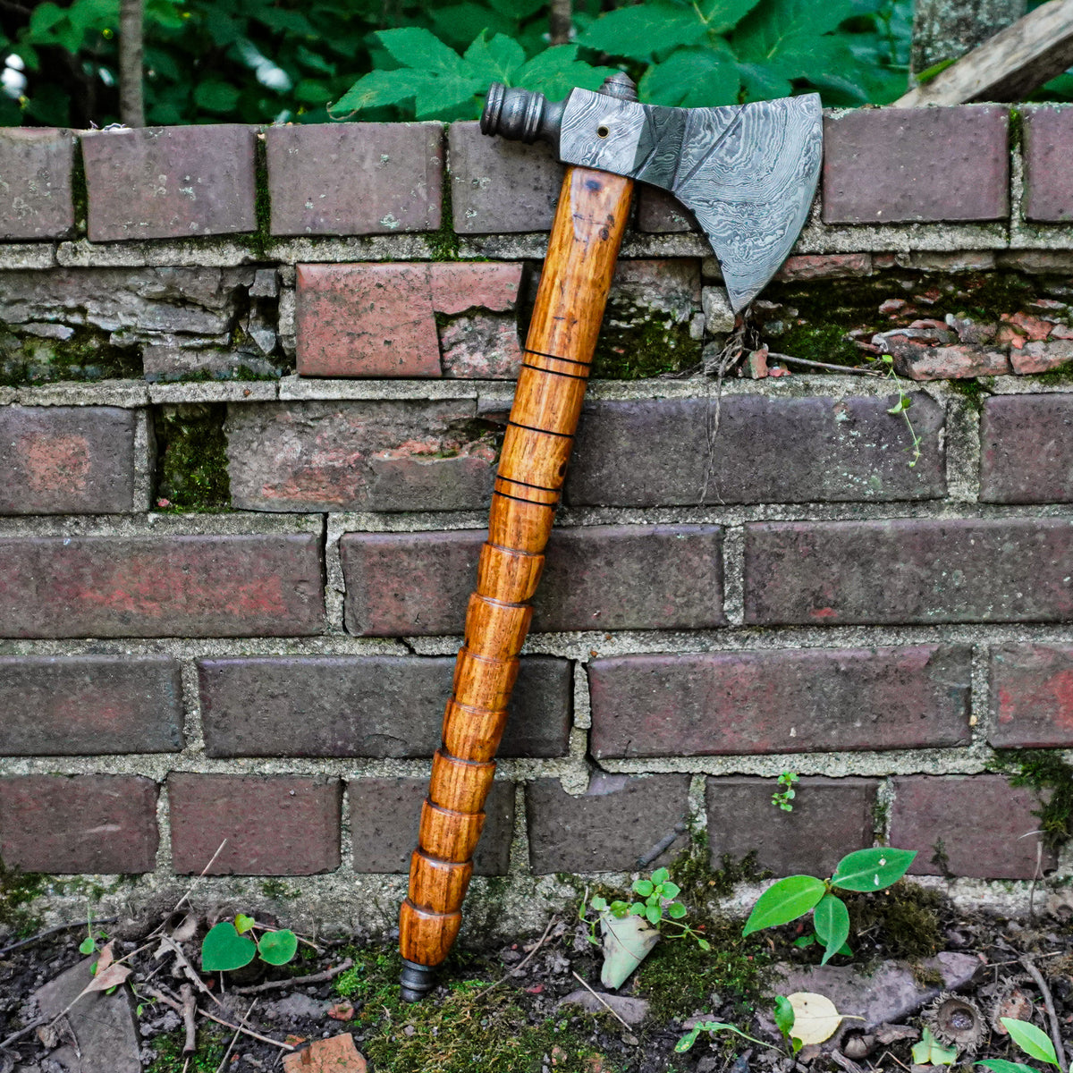 Tomahawk Ax-Pipe Axe- High Carbon Damascus Steel - Battling Blades