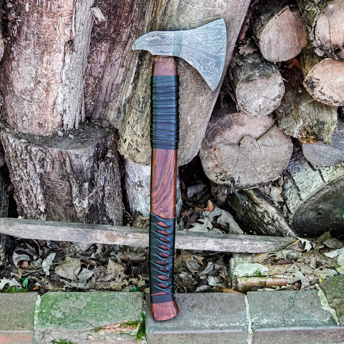 Viking Bearded Ax - 23" - Handmade High Carbon Damascus Steel - Battling Blades