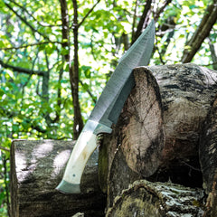 Texas Bowie Knife- High Carbon Damascus Steel Blade - Battling Blades