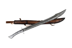 Ox-Tail Dao- Niúwěidāo- High Carbon Damascus Steel - Battling Blades