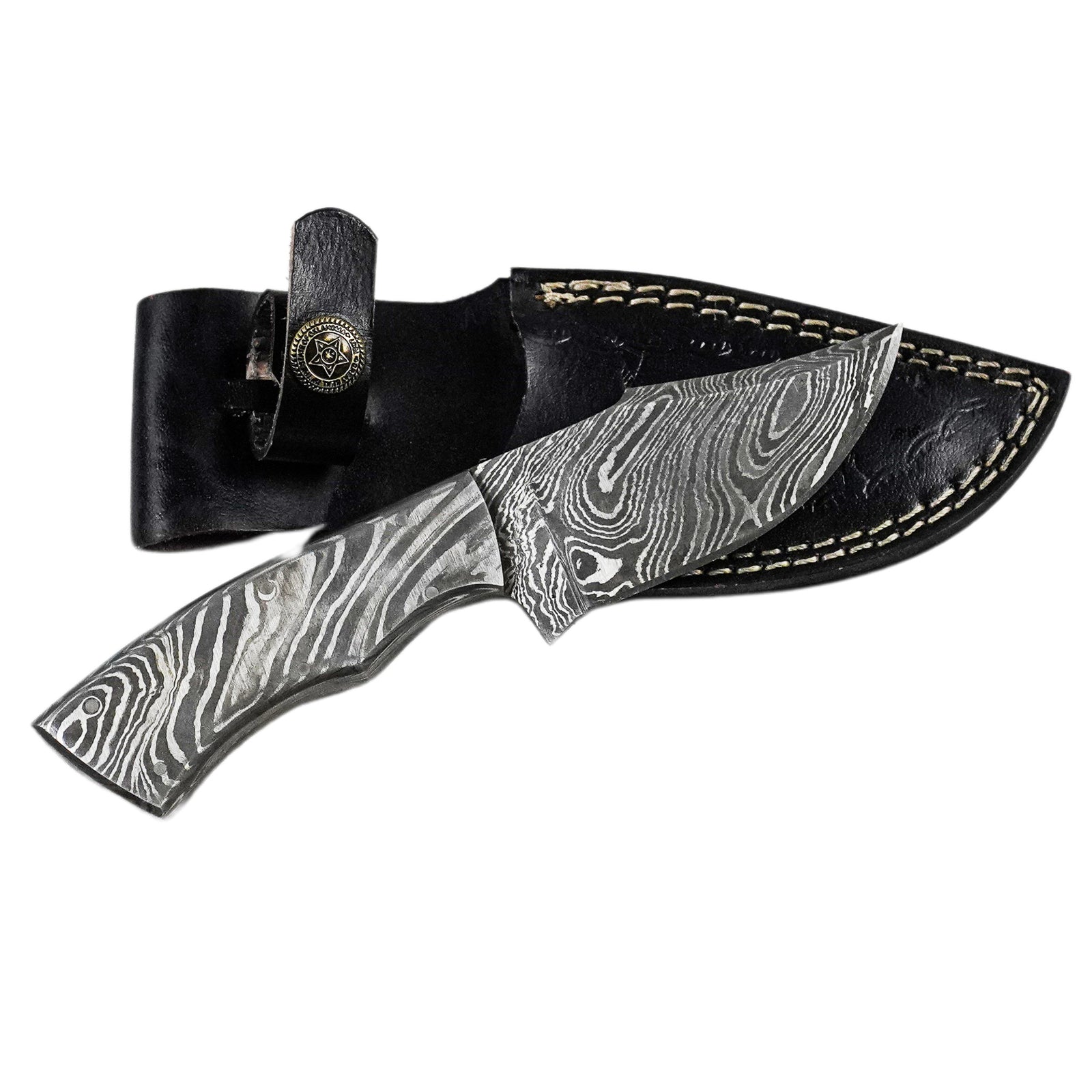 Bushcraft Knife- High Carbon Damascus Steel- 7" - Battling Blades