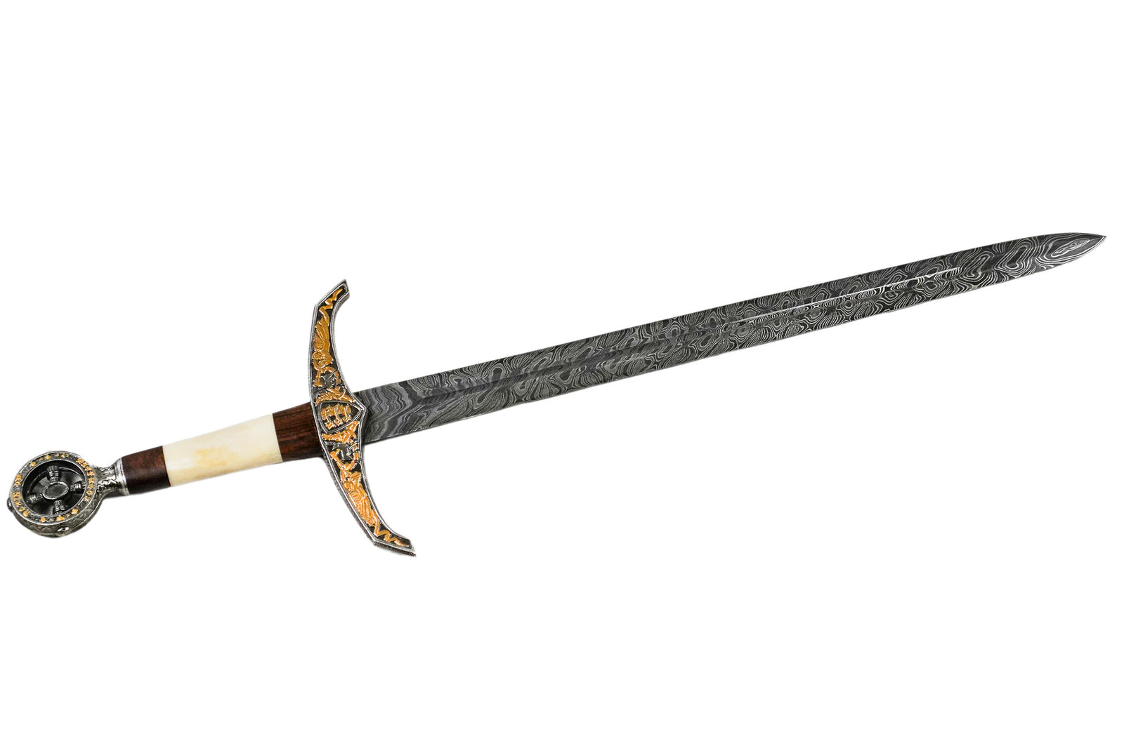 Crusader Sword- Damascus Steel- 34" - Battling Blades