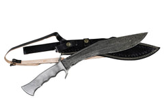 Chirra Kukri Knife-Damascus Steel- 18" - Battling Blades