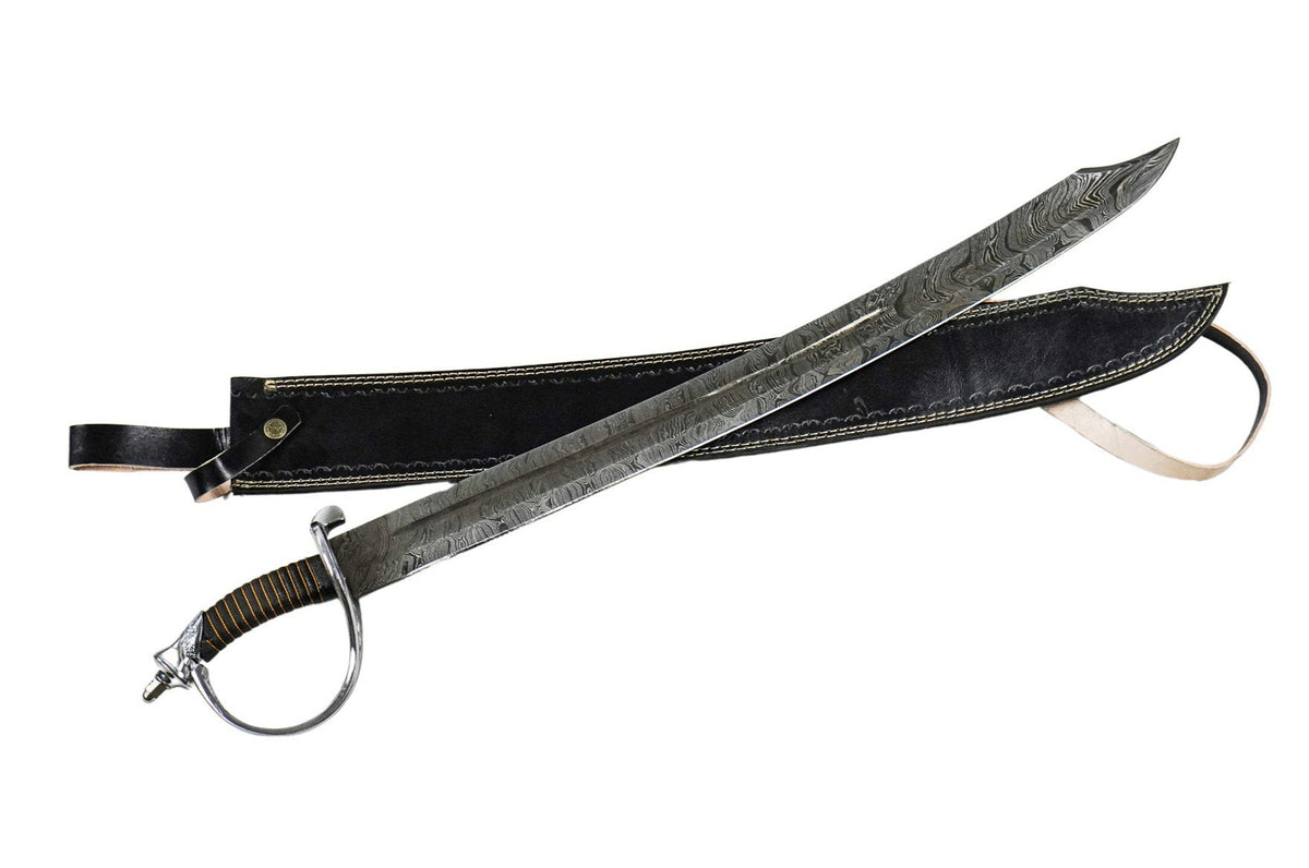Naval Cutlass- Damascus Steel- 30" - Battling Blades