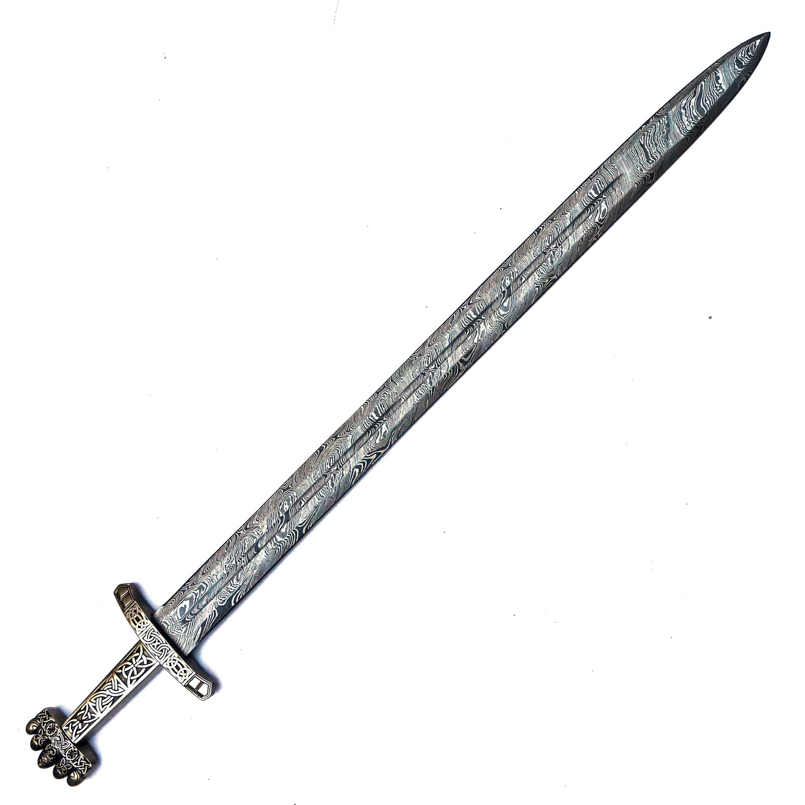 Viking Sword- Petersen Type S- Damascus Steel- 43" - Battling Blades