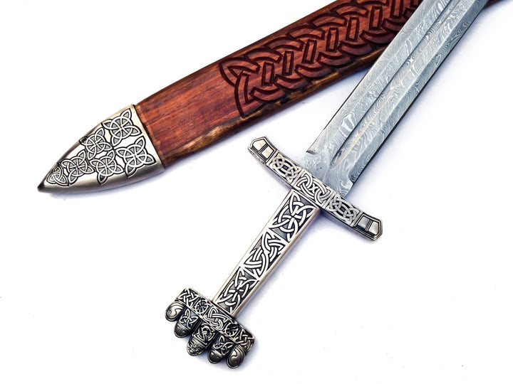 Viking Sword- Petersen Type S- Damascus Steel- 43" - Battling Blades