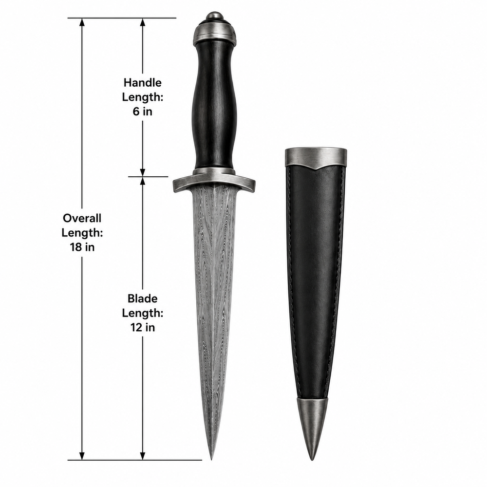 Scottish Dirk with Dimensions