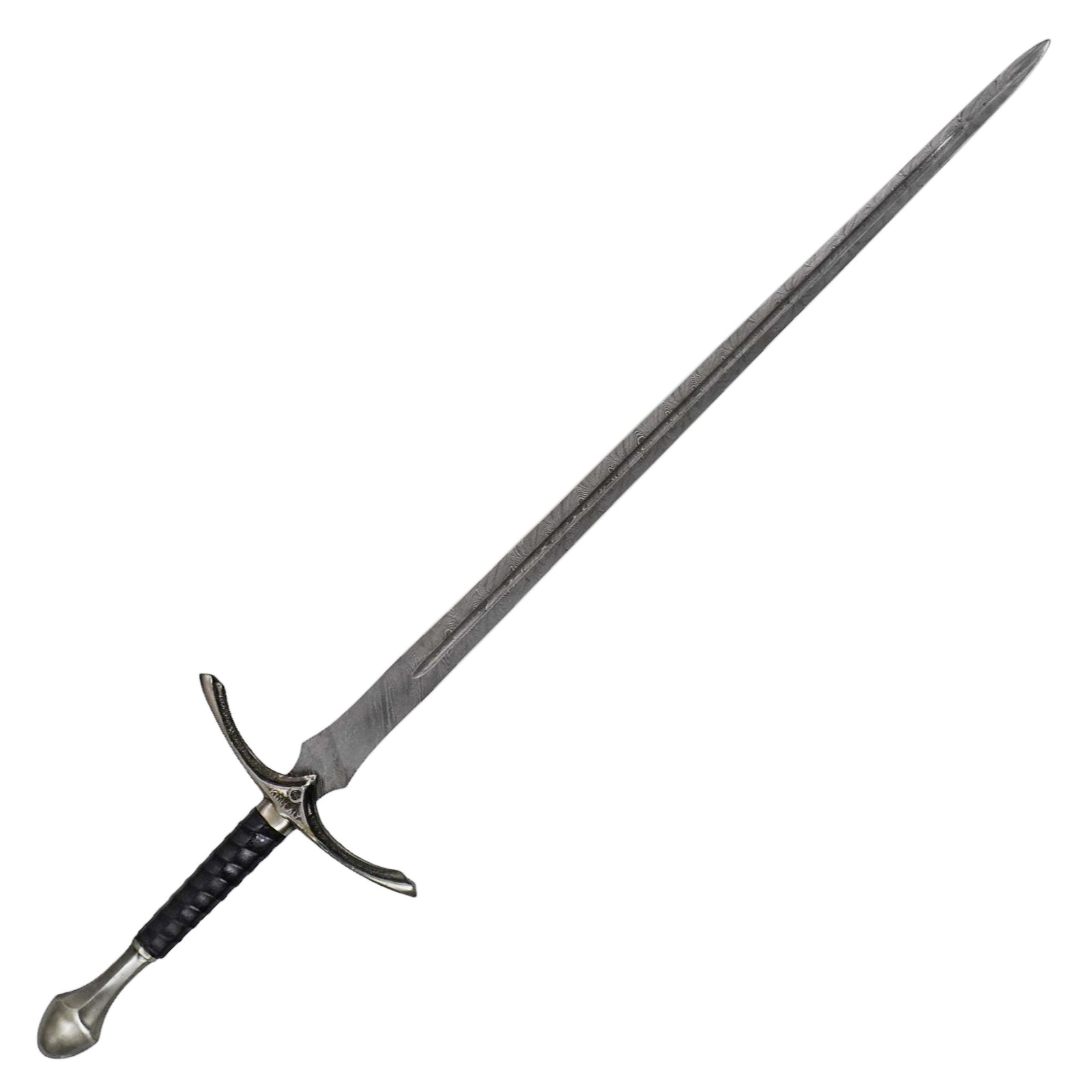 Black Longsword- Damascus Steel- 45" - Battling Blades