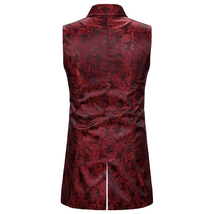 Renaissance Grandeur: Paisley Jacquard Double-Breasted Vest