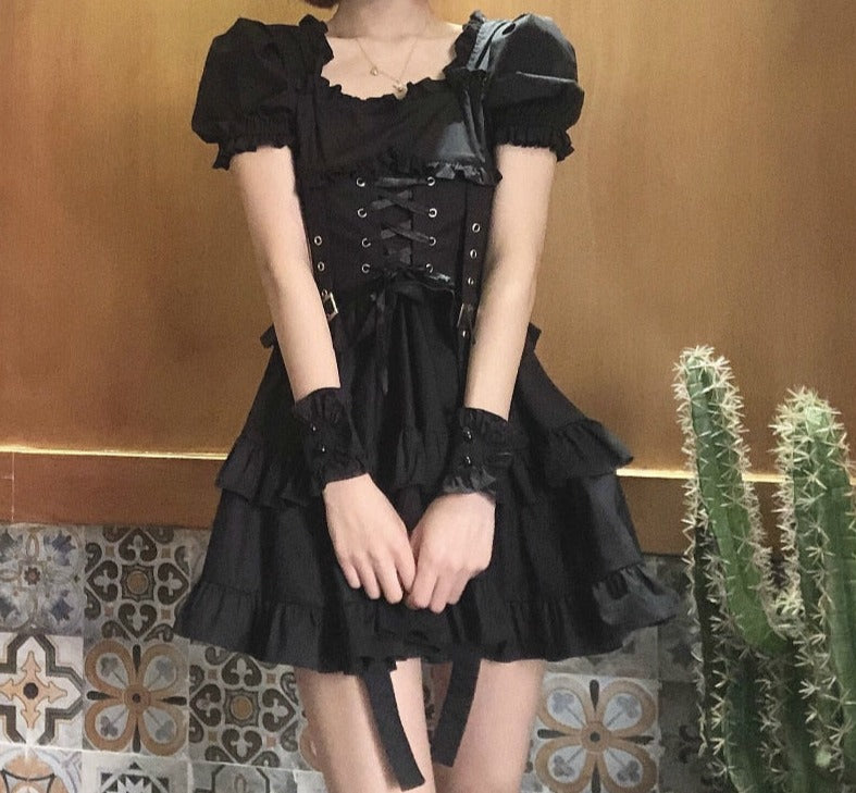 Raven Enchantment: Victorian Bandage Gothic Dress