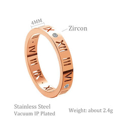 Roman Numeral Hollow Ring - Battling Blades