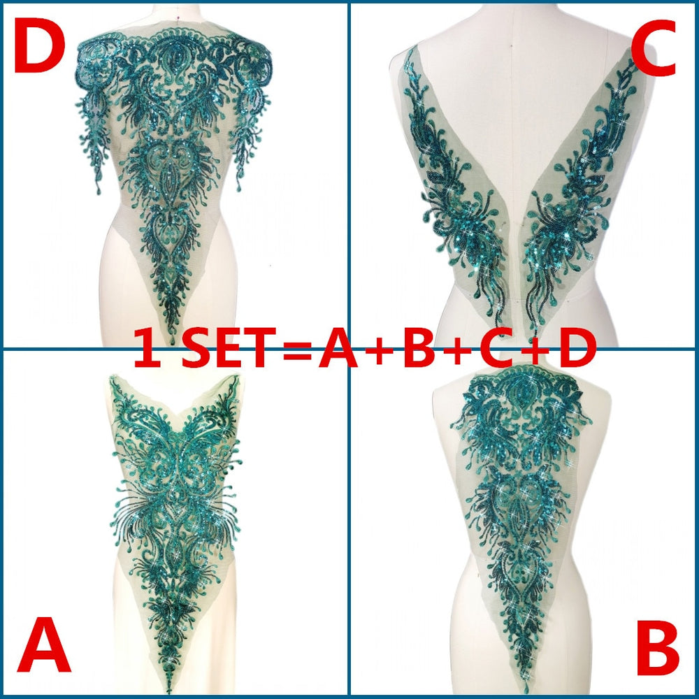 Haut Green Sequins Lace