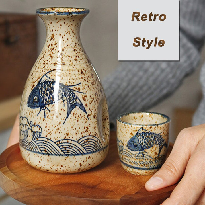 Japanese Ceramic Sake Pot - Retro Wine Pot