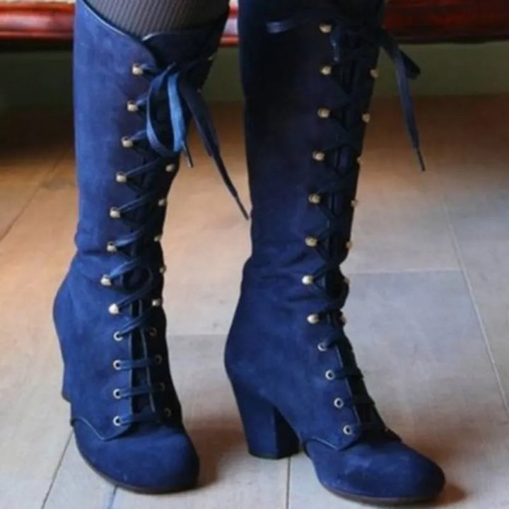 Medieval Mid-Calf Lace-Up  Riding Boots