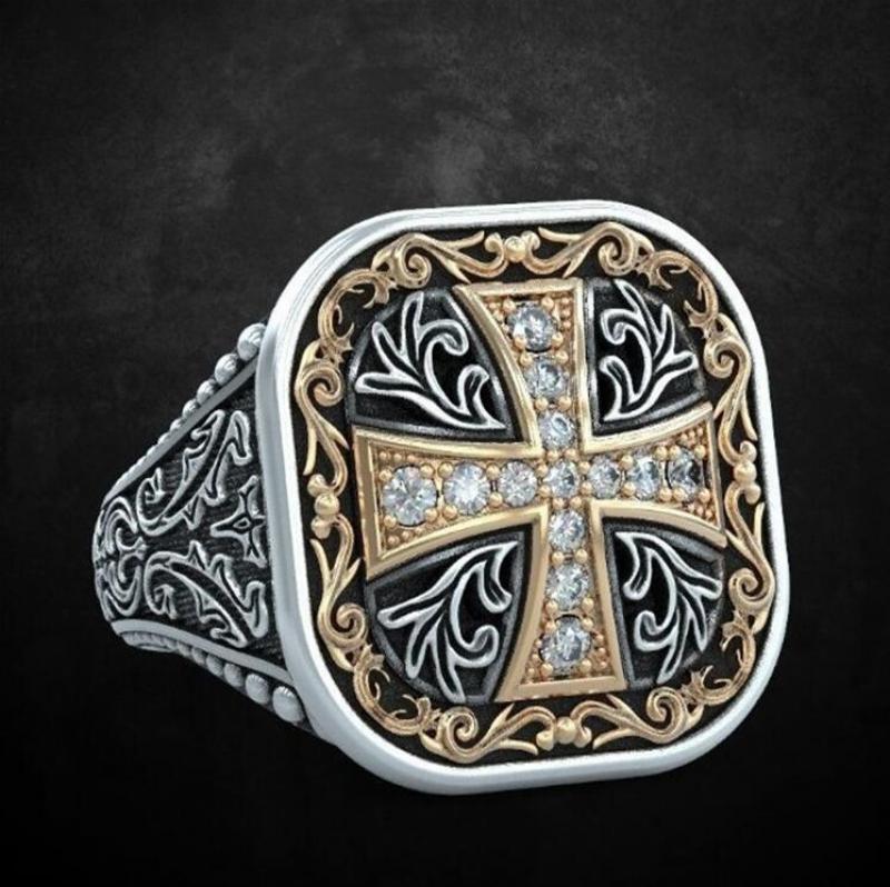Medieval Crusader Templar Knights Cross Ring