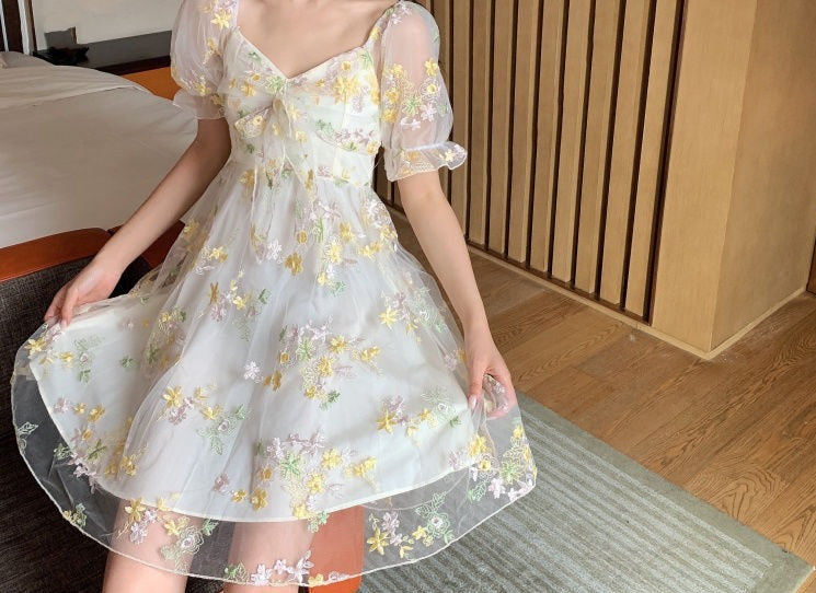 Roaring Twenties French Chiffon Floral Dress- Jazz Age Dress