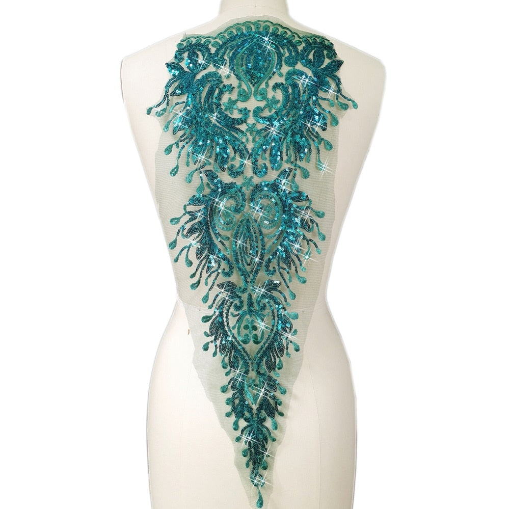 Haut Green Sequins Lace