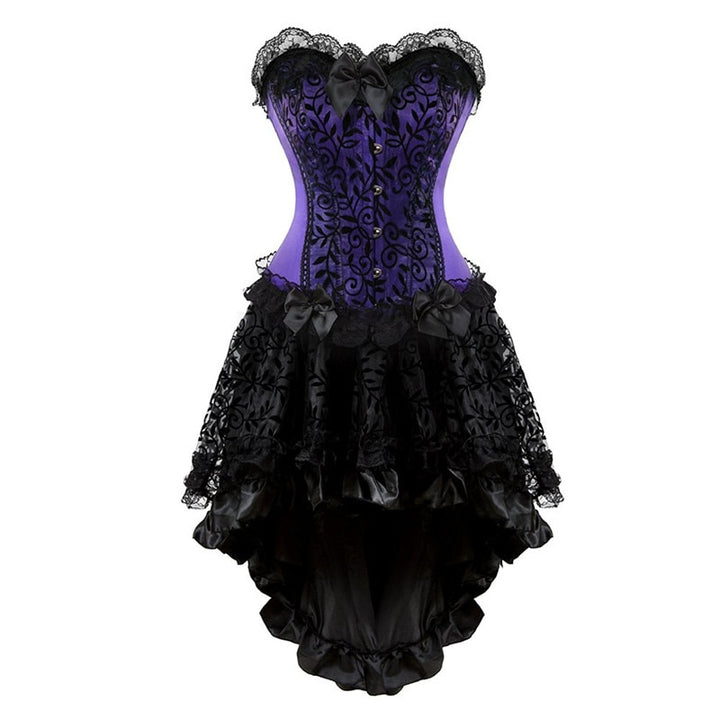 Regal Renaissance Revival: Enchanting Purple Gothic Corset Dress