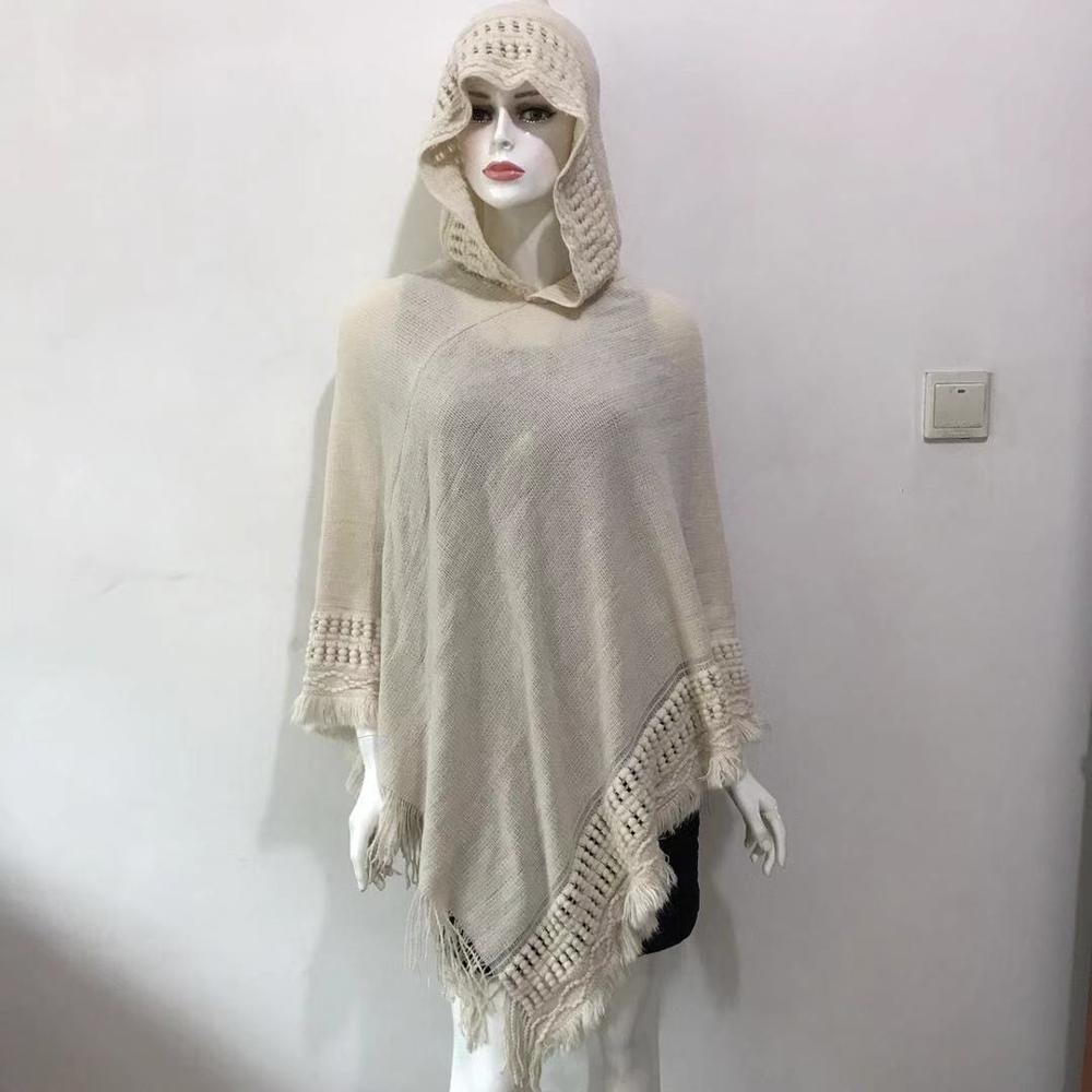 Poncho Oblique Tassel Cape