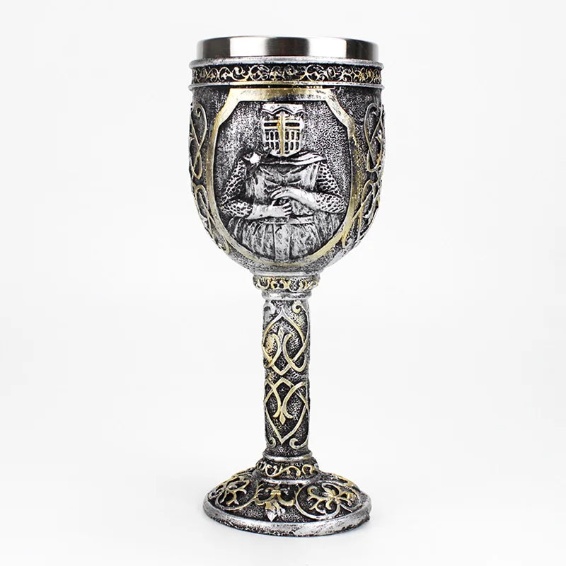 Viking Retro Stainless Steel & Resin Glass