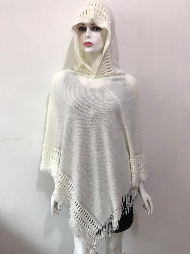 Poncho Oblique Tassel Cape